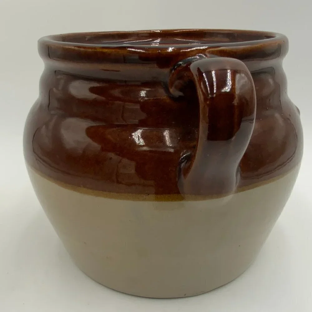 Vintage B & M Baked Beans Stoneware Bean Pot Only Brown Tan 0606 USA